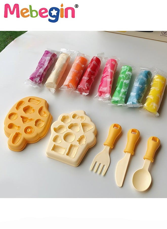MEBEGIN - DIY Playdough Set, Multi-colored Ice Cream Making Set with Rich Accessories and 8 Colors of Daugh, Fun Non-toxic Clay Modelling Kit, Creative Ice Cream Maker Machine Set for Kids, Ideal Children's Gift, 11*11*19cm - Image 1