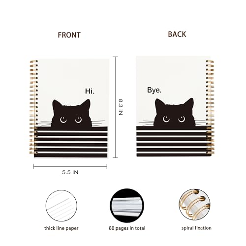 OXW Funny Cute Cat Notebook, Cute Gifts Notebook Journal for Women Teen Girls Kids, Funny Cat Gifts for Women Cat Lovers, Funny Office Gifts for Women Coworkers, Gifts for Teenage Girls(5.5'' X 8.3'') - Image 4