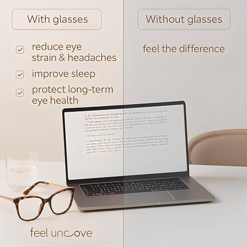 GLEXAL Blue Light Blocking Glasses for Women - Oversized Cat Eye Computer Eyewear with Tortoise Shell Frame & Gold Metal Temples, Stylish Anti Eye Strain Fashion Reading Gaming Glasses - Image 5