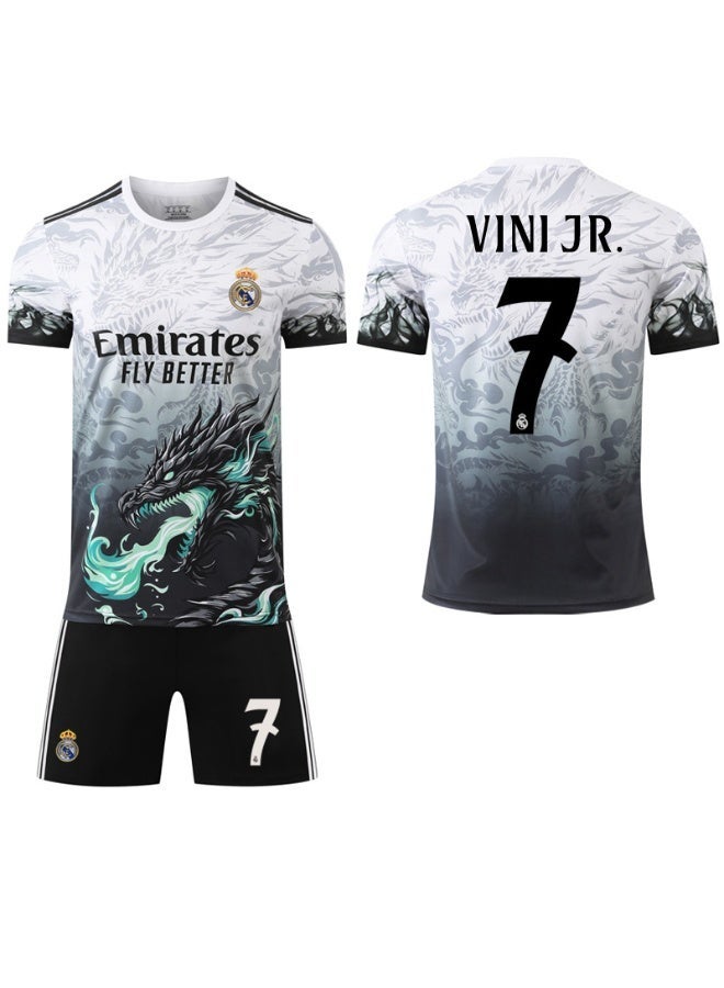 Real Madrid 2024-2025 Real Madrid Special Commemorative Edition Football Uniform #7 VINI JR Football Jersey Shorts Set Children's Size and Adult Size Gifts for fans and friends - Image 1