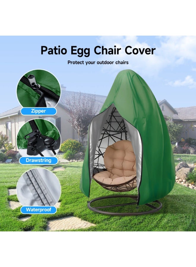 إيونتو غطاء كرسي معلق متين مقاوم للماء 190×115 سم - قماش أكسفورد 210D مقاوم للأشعة فوق البنفسجية والغبار وواقي كرسي الأرجوحة الخارجي وكرسي البيض، أغطية الفناء والحديقة والخوص والكراسي - Image 2