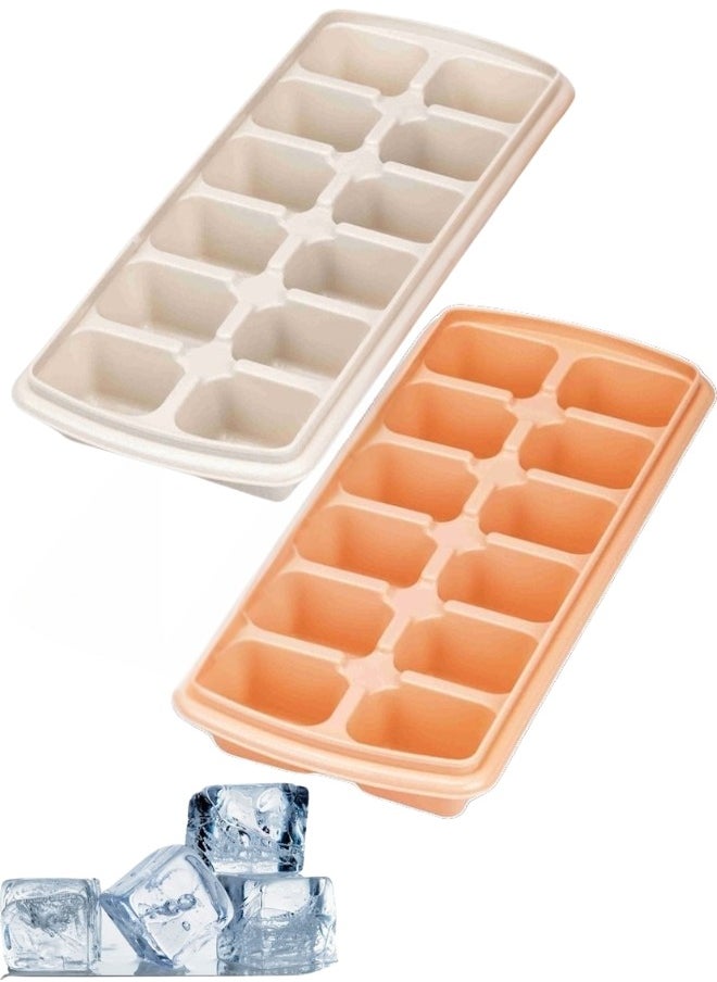 Happy Home 2 pieces of ice cube trays made of high-quality plastic. Each piece contains 12 holes, ideal for chilling drinks and juices.  - Image 1