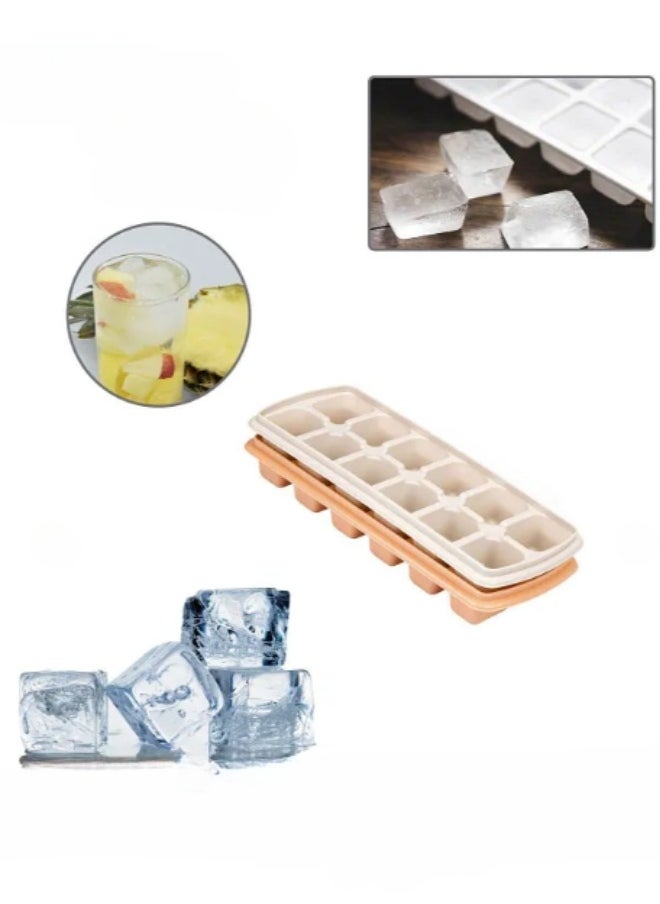 Happy Home 2 pieces of ice cube trays made of high-quality plastic. Each piece contains 12 holes, ideal for chilling drinks and juices.  - Image 2