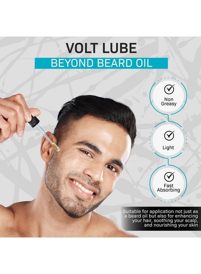 VOLT Lube Mens Beard Oil & Hair Softener With Jojoba & Argan Oil 1 Fl Oz (30 Ml) Bottle Unscented - Image 4