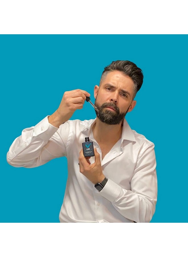 VOLT Lube Mens Beard Oil & Hair Softener With Jojoba & Argan Oil 1 Fl Oz (30 Ml) Bottle Unscented - Image 2