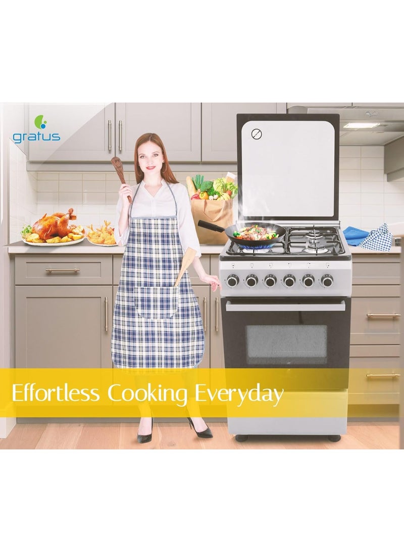 gratus 50x50 cm Free-Standing Gas Cooker with 4 Euro Burners & Gas Oven – Manual Ignition I Enamel Pan Supports, Stainless Steel Finish – Model CR55KTSS1 - Image 2