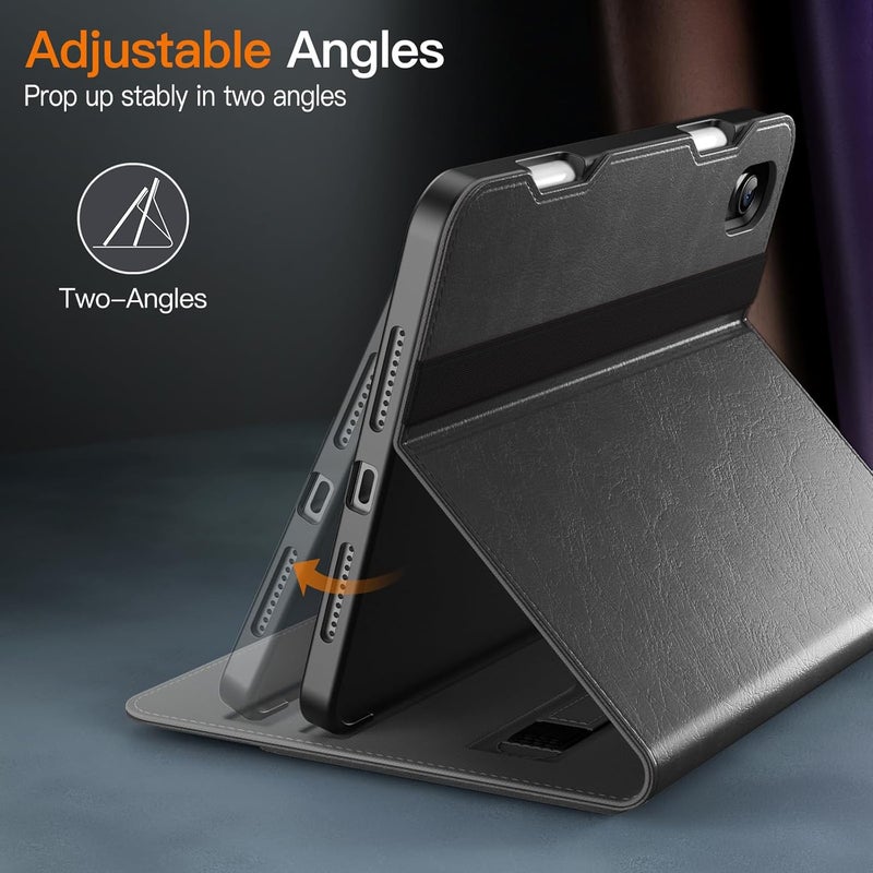 Jetech Case For Ipad Mini (A17 Pro, 2024 Model, 7Th Generation) / Mini 6 (2021 Model, 6Th Generation), Pu Leather Business Folio Protective Tablet Cover With Pencil Holder & Pocket (Space Gray) - Image 4