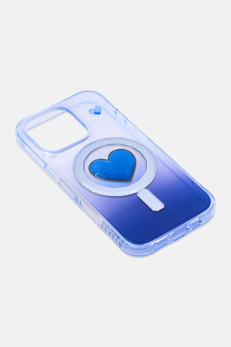 LEVELO iPhone 16 Pro Hearts Magsafe Phone Case, Blue - Image 4
