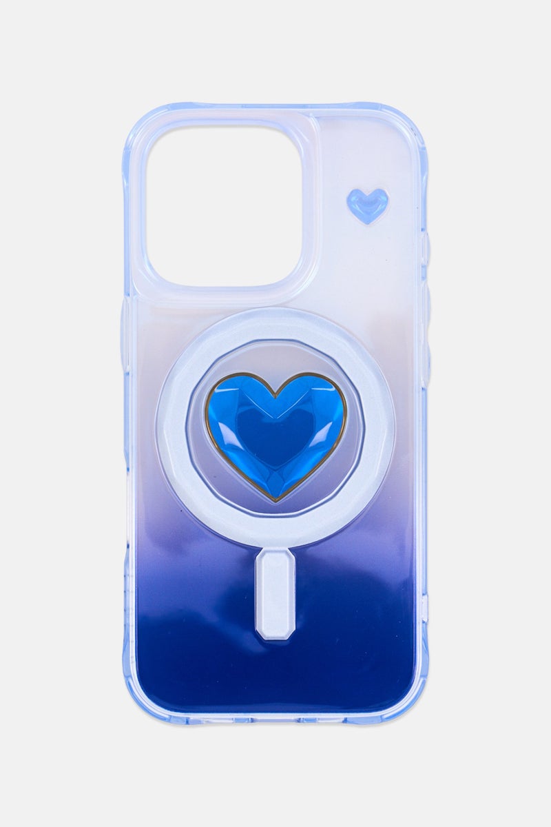 LEVELO iPhone 16 Pro Hearts Magsafe Phone Case, Blue - Image 1