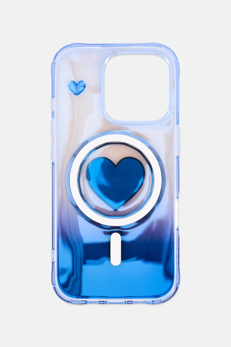 LEVELO iPhone 16 Pro Hearts Magsafe Phone Case, Blue - Image 2