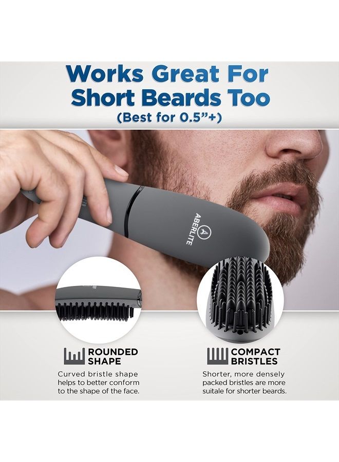 Aberlite Pocket - Compact Beard Straightener for Men - Ionic & Anti-Scald Technology - Beard Straightening Heat Brush Comb Ionic - for Home and Travel - Image 2