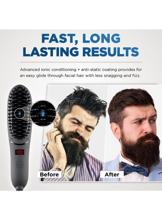 Aberlite Pocket - Compact Beard Straightener for Men - Ionic & Anti-Scald Technology - Beard Straightening Heat Brush Comb Ionic - for Home and Travel - Image 4