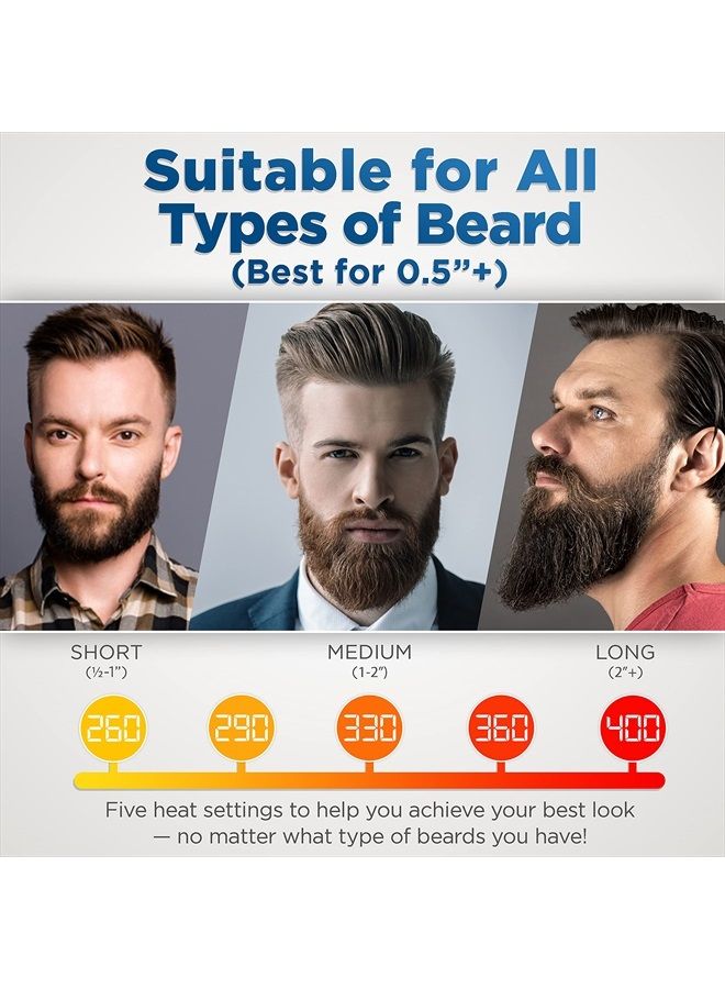 Aberlite Pocket - Compact Beard Straightener for Men - Ionic & Anti-Scald Technology - Beard Straightening Heat Brush Comb Ionic - for Home and Travel - Image 3