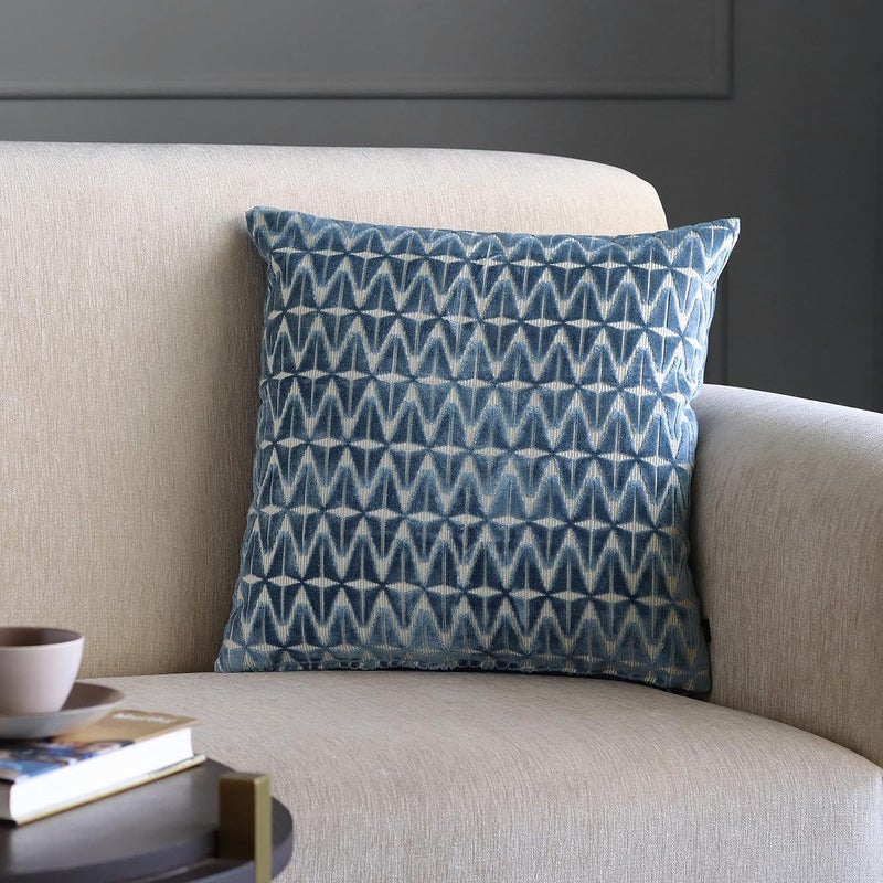 GMF GM Luxury Home Decor Geometric Velvet Square Cushion Cover with Zipper Luxurious Soft Decorative Square Pillow Cover for Living Room Bedroom Home Decor Size 18 x 18 - Image 1