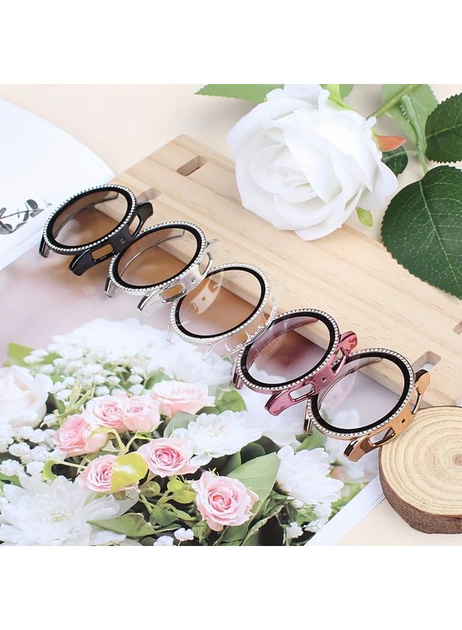 3 قطع حافظة واقية من الألماس للساعة الذكية 44 ملم، شفافة فضي أسود مقاومة للسقوط والخدوش - Image 1