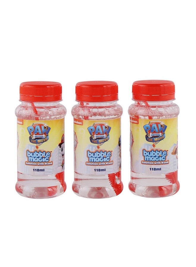Bubble Magic Paw Patrol Solution Bottle with Wand - Pack of 3 118 ML Each, with Specially Designed Grooves to Hold More Solution, Age 3 Years and Above, Multicolor, (BM50016) - Image 2