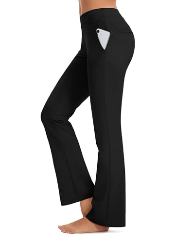 Safort 31 34 Women Bootcut Yoga Tall Dress Pants Flare Long Trousers Work Stretchy Business Casual Slacks Pockets 34 Black M - Image 3