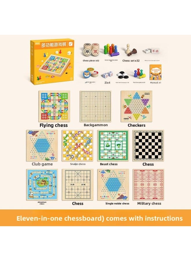 Flying Chess Backgammon Kidsren's Educational Toy Checkers Multi-Functional Chess Board All-In-One Chess Primary School Student Version Set