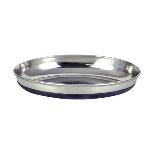 Our Pets Oval Stainless Steel Cat Dish with Rubber Base, 1 Cup - Image 1