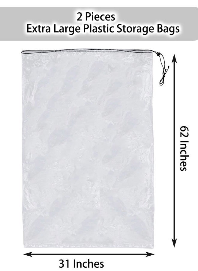 TRINKA Dust Cover Big Plastic Drawstring Bags Multi-Purpose for Storage and Keeping Golf's Bag Good for Household Organizing Reusable Set of 2 - Image 2
