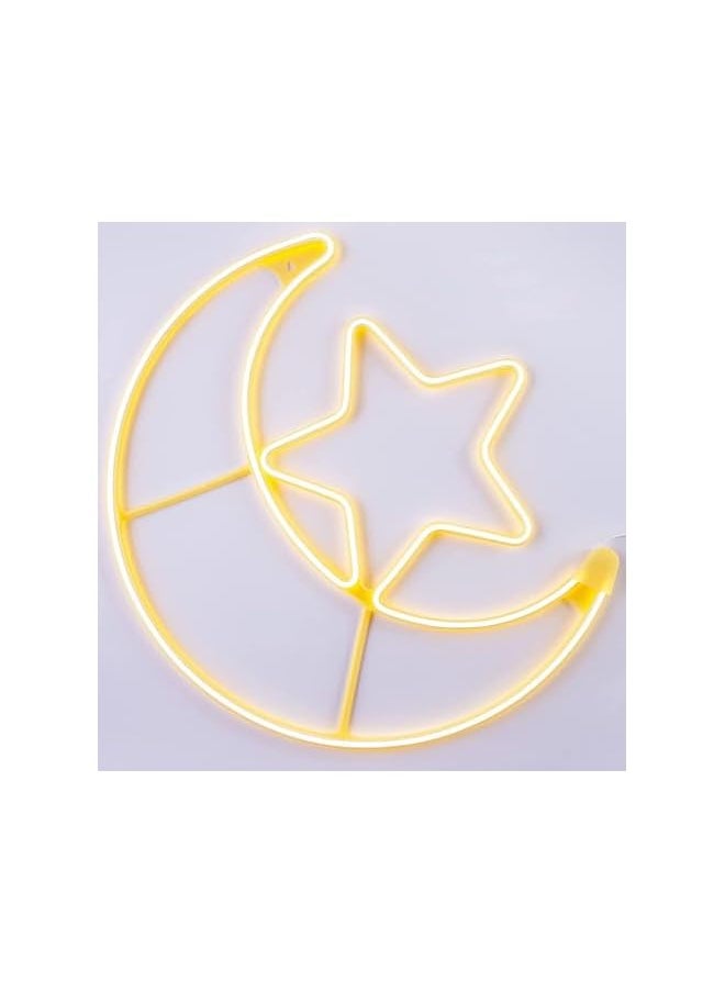 The Bros LED Crescent Moon and Star Wall Hanging Light for Ramadan & Eid - Elegant LED Décor for Home, Garden & Events  - Image 3