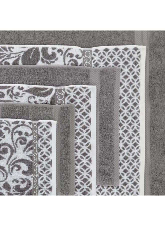 Modern Threads Trefoil Filigree 6-Piece Reversible Yarn Dyed Jacquard Towel Set - Bath Towels, Hand Towels, & Washcloths - Super Absorbent & Quick Dry - 100% Combed Cotton  - Image 3