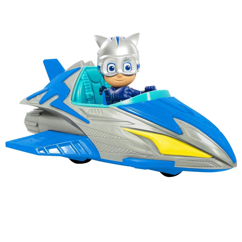 PJMASKS PJ Masks Save the Sky Cat-Car, 3-inch Cat-Boy Figure and Vehicle, Blue, Pretend Play, Kids Toys for Ages 3 Up by Just Play - Image 2