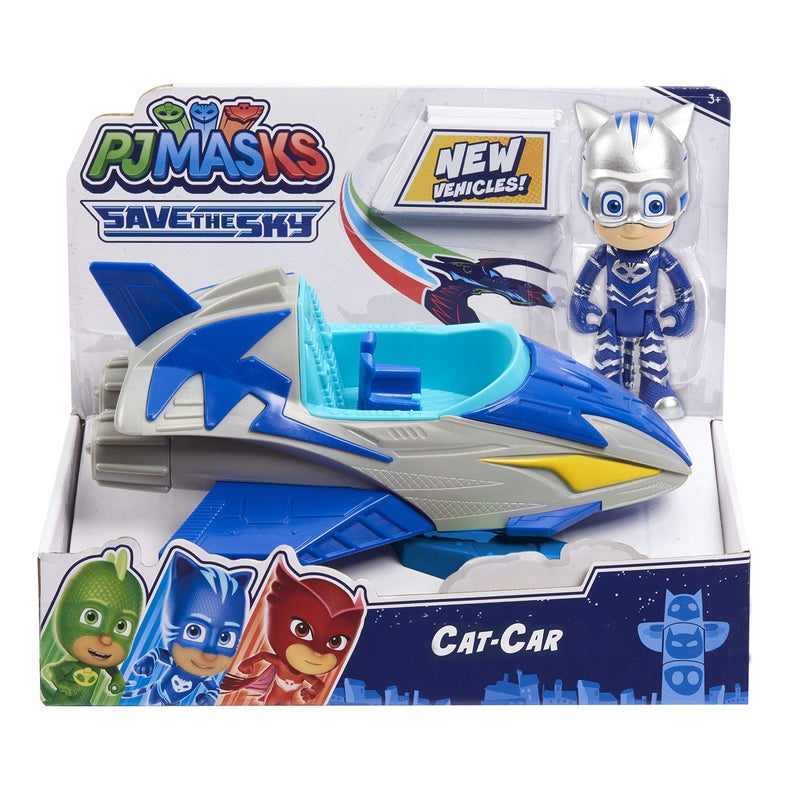 PJMASKS PJ Masks Save the Sky Cat-Car, 3-inch Cat-Boy Figure and Vehicle, Blue, Pretend Play, Kids Toys for Ages 3 Up by Just Play - Image 4