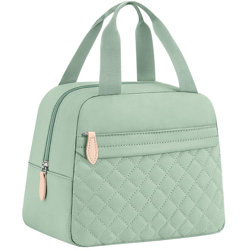 ELONGRIVER Insulated Lunch Bag for Women, Portable Lightweight Lunch Box for Adults, Reusable Small Lunch Tote Cooler Bags with Front Zipper Pocket for Work School Picnic(Green) - Image 1