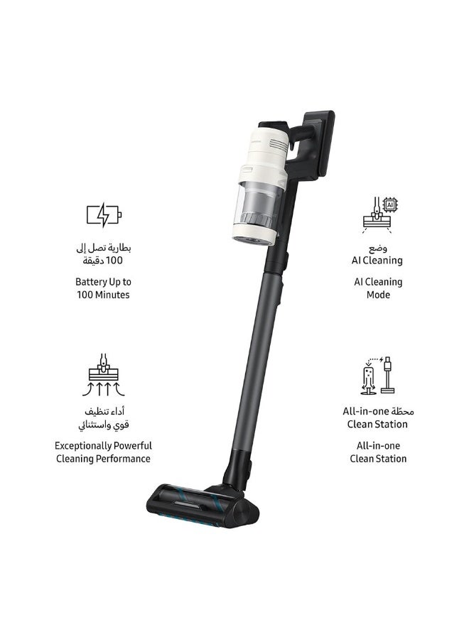 Samsung Bespoke Jet Cordless Stick Vacuum Cleaner, 100 Minute Run Time, 280W Suction Power, Ai Cleaning Mode, All-In-One Clean Station, Smart Wi-Fi, Black Chrometal, Vs28C9764Qg/Sg - Image 4