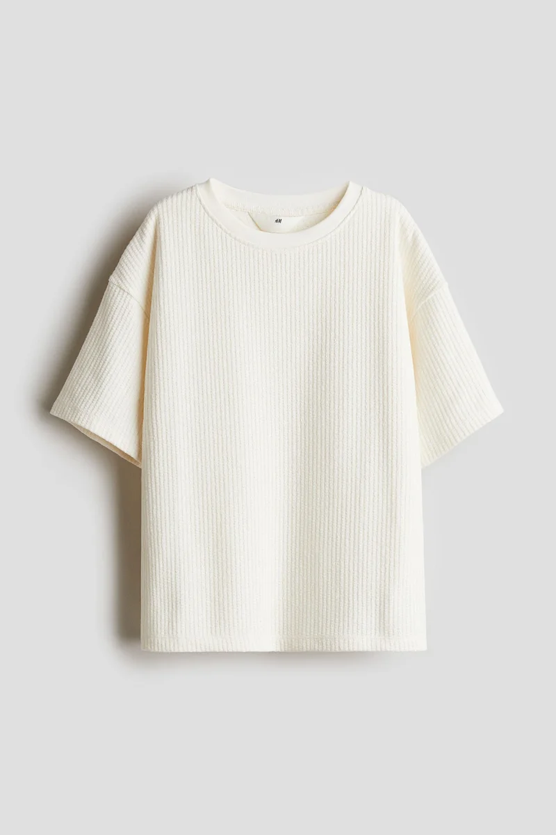 H&M Textured-knit T-shirt