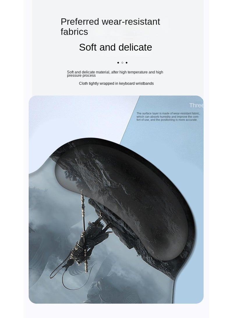 Y&D Black Myth Wukong Enlarged Superfine Fiber Soft Smooth Memory Foam Ergonomic Mouse Pad Keyboard Wrist Rest Comfortable for Desktop Laptop Mac or Gaming Stress Free Typing - Image 5