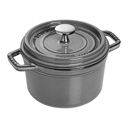 Staub Cast Iron 125qt Round Cocotte Graphite Grey Made in France
