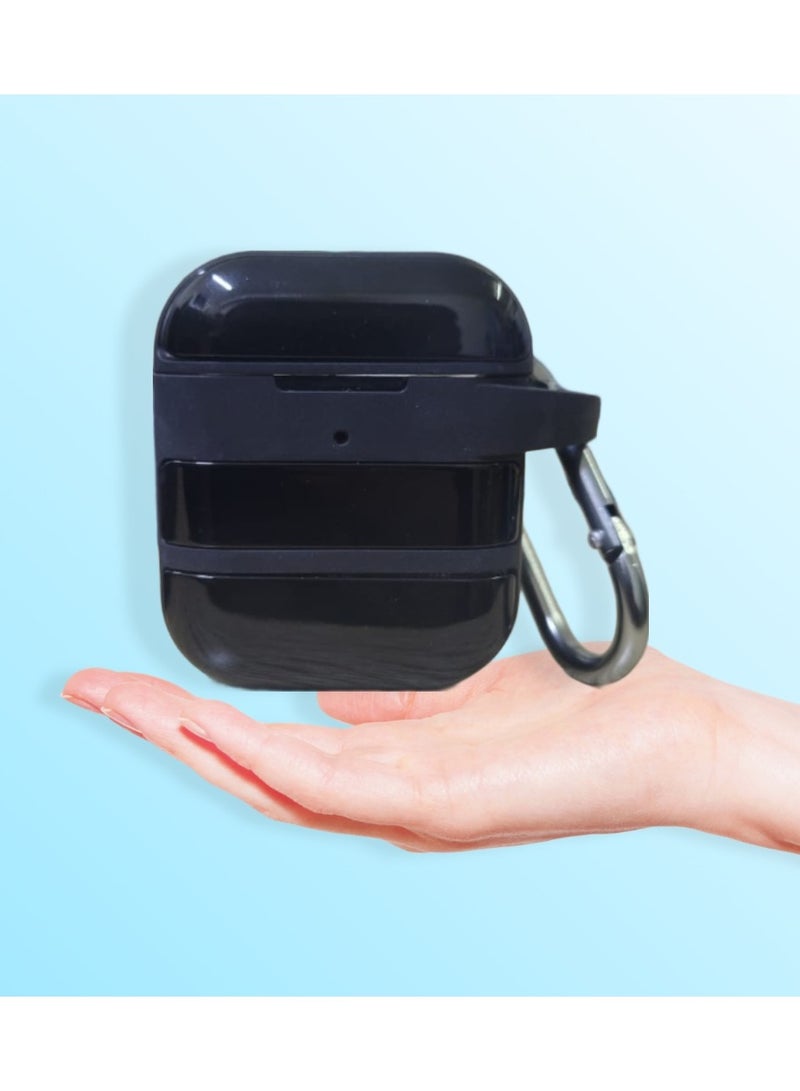 Hard Silicone Armor Protective Shock-Resistant Airpods Case Cover Compatible with Airpods 2/1 Case - Black - Image 2