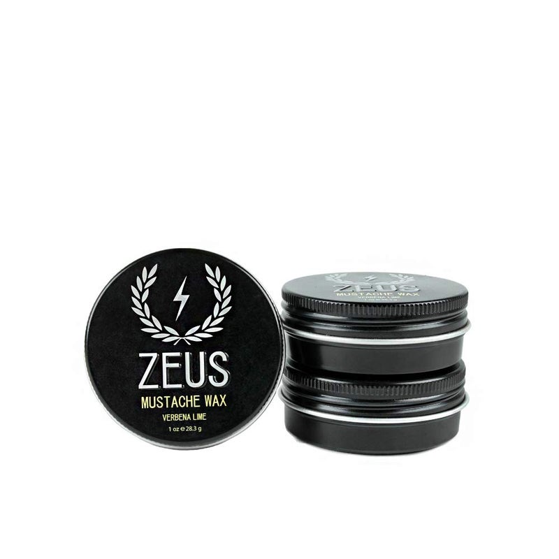 ZEUS Mustache Wax - Natural Shine, Moisturizing, Conditioning & Styling Mustache Wax, Light-Medium Hold – MADE IN USA (3 PACK)