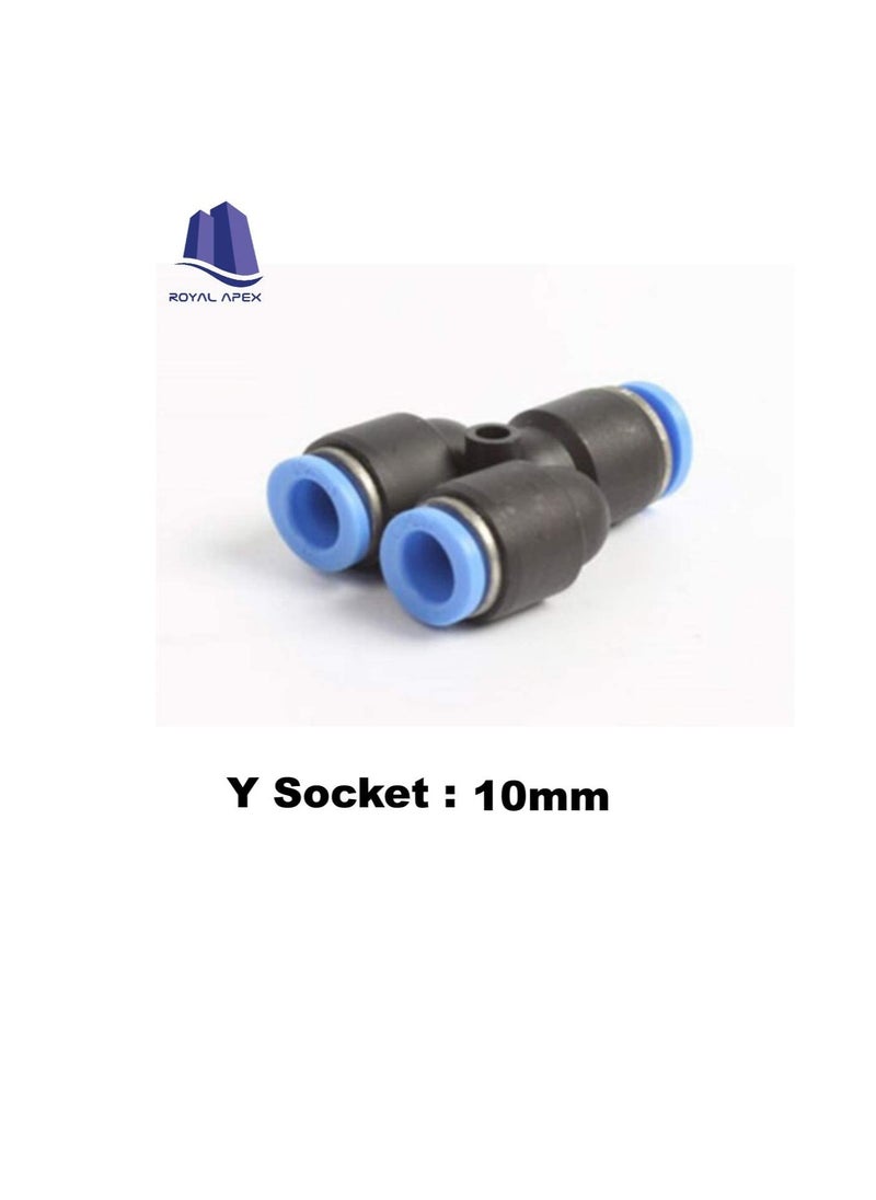 Generic - PU Pipe & Fittings Polyurethane | Pneumatic Pipe Push in to Connect Fittings (Y Connector - Pack of 5, 10mm) - Image 1