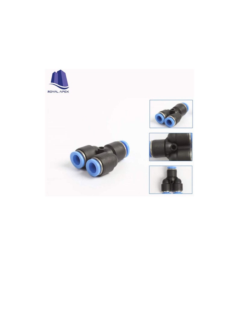 Generic - PU Pipe & Fittings Polyurethane | Pneumatic Pipe Push in to Connect Fittings (Y Connector - Pack of 5, 10mm) - Image 1