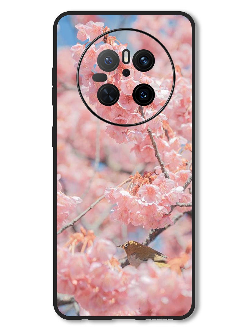 Theodor Case Compatible with Huawei Mate 70 Protection Shockproof Bumper Cover Pink flowers - Image 1