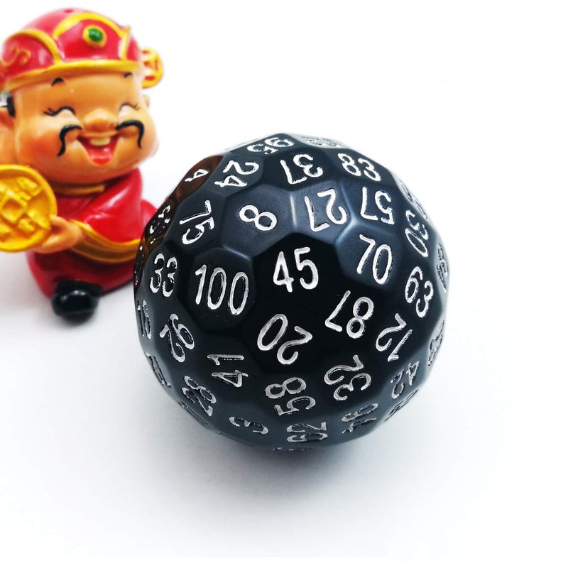 Bescon Polyhedral Dice 100 Sides Dice  D100 die  100 Sided Cube  D100 Game Dice  100-Sided Cube of Black Color - Image 1