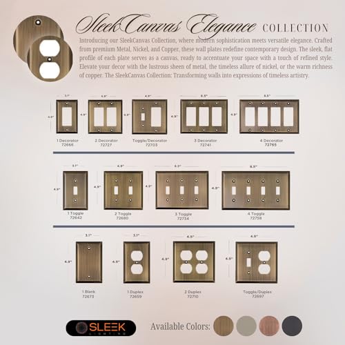 SleekLighting | Wall plates Decorative Classic Antique Brass | Electric Outlet and Switch Covers| Style: Style: 1 Gang Duplex (4 Pack) - Image 3