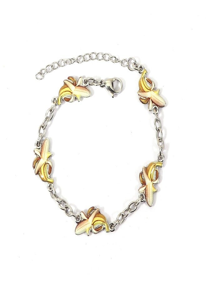 Dainty Fruit, Flower Charm Bracelet for Women Friendship Adjustable Link Chain Bracelet (Banana)