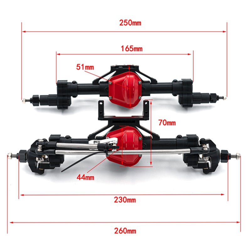 أجزاء استبدالية لرفع المحور الخلفي لسيارة RC من نوع 1/10 Axial SCX10 90046 90047 GN8 - Image 4