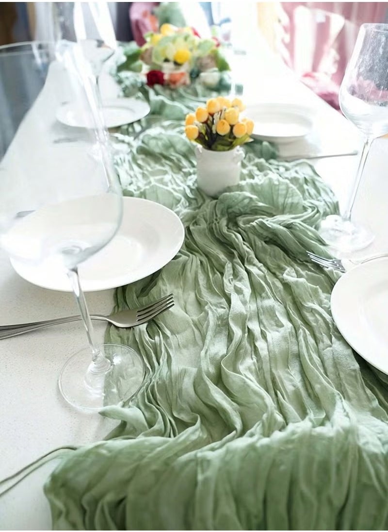 Generic - Table Runner, Bohemian Style Gauze Table Runner for Wedding, Bridal, Baby Shower, Birthday Party Table Decoration, 90*400cm - Image 1