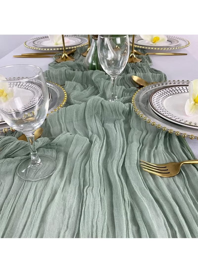 Generic - Table Runner, Bohemian Style Gauze Table Runner for Wedding, Bridal, Baby Shower, Birthday Party Table Decoration, 90*400cm - Image 1