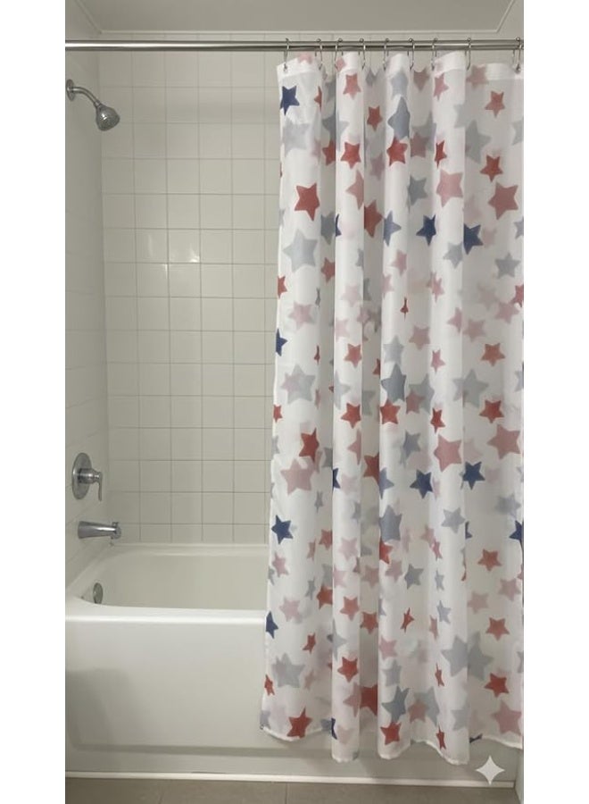 ستارة دش مقاومة للماء بنجوم – قماش سريع الجفاف ومقاوم للعفن – مع 12 خطاف – بوليستر متين – سهلة التركيب - Image 5