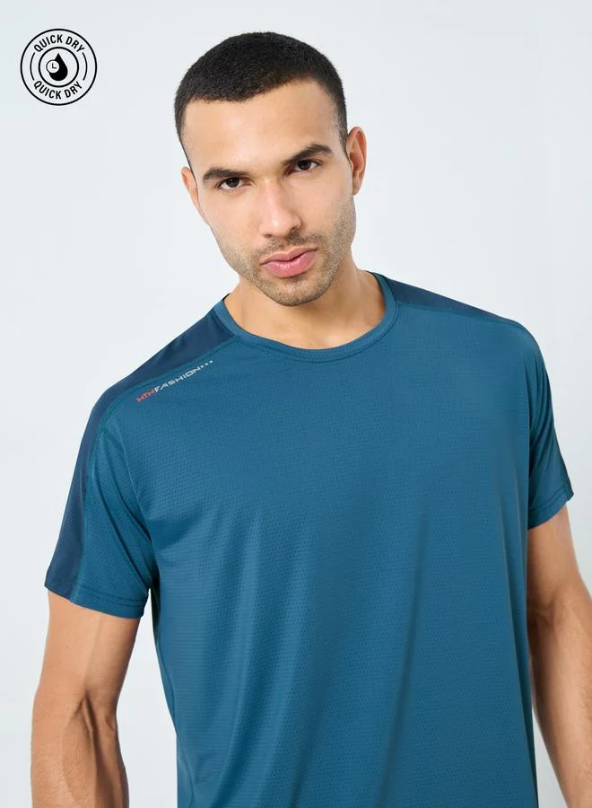 Styli Active Regular Fit Shoulder Contrast Detail Active T-Shirt