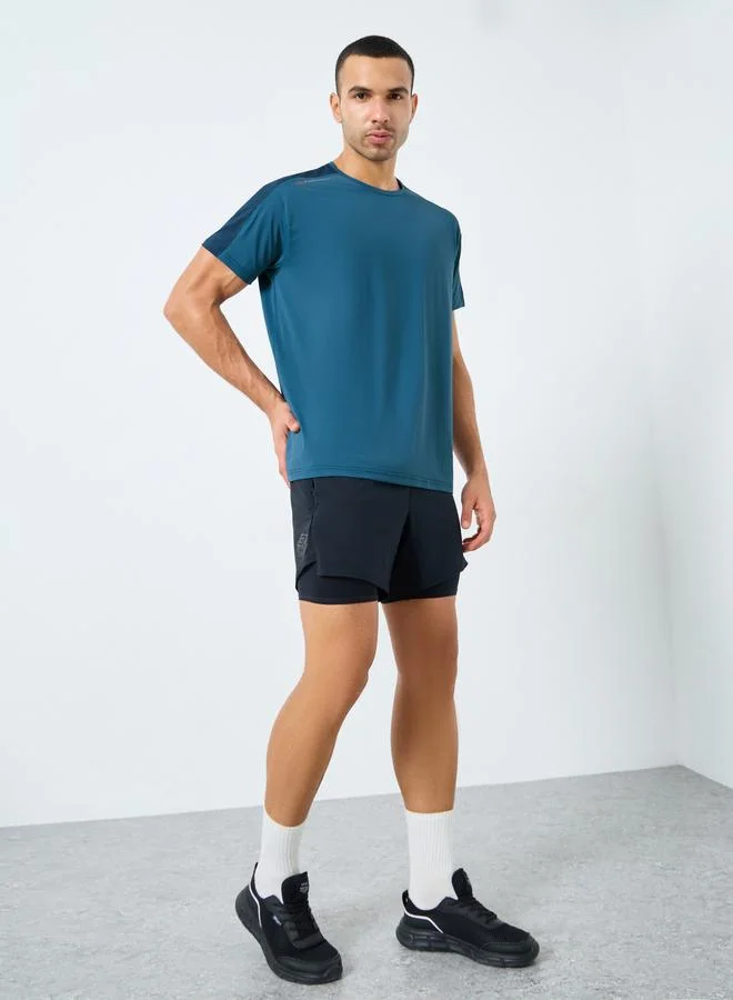 Styli Active Regular Fit Shoulder Contrast Detail Active T-Shirt