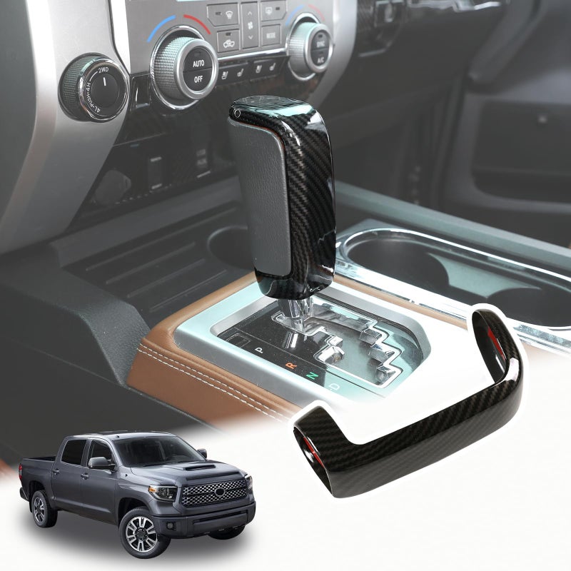 LLKUANG Center Console Gear Shift Head Cover Trim FIt for Toyota Tundra 20142021 Car Accessories Carbon Fiber Pattern