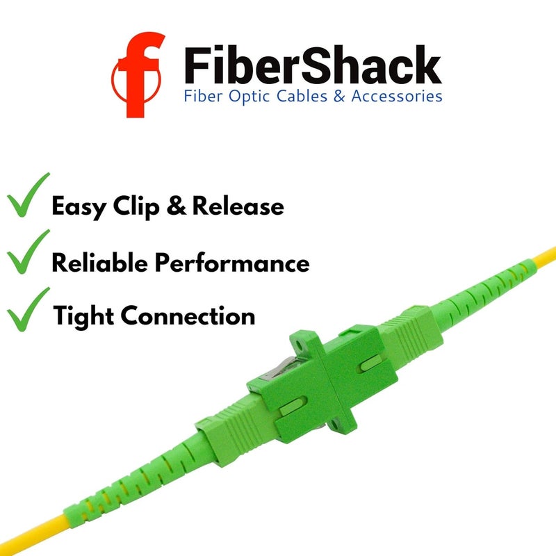 Fibershack -SC/APC to SC/APC Fiber Coupler Tin - 12 Pack - Single Mode SC-APC Fiber Connector. SCAPC Fiber Optic Couplers Extend APC Fiber Cables. 12 x SM SX SCAPC Fiber adapters Included - Image 2