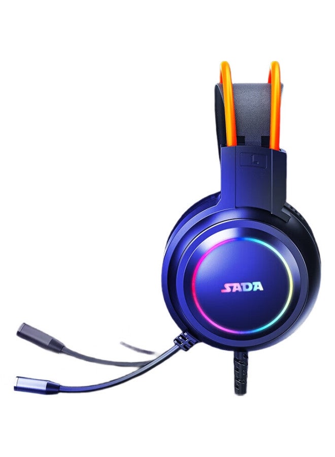 Sada H-08 Gaming Computer Headset Head-Mounted E-Sports Headset 3.5Mm Wired With Noise Reduction Microphone For Laptop Desktop Online Classes Gaming Chicken Listening And Positioning - Image 3